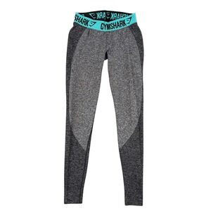 Gymshark‎ Leggings Womens XXS Gray Aqua Flex Seamless Compression Athletic